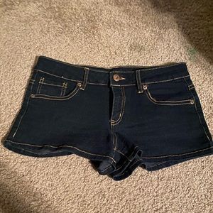 Dark blue denim shorts